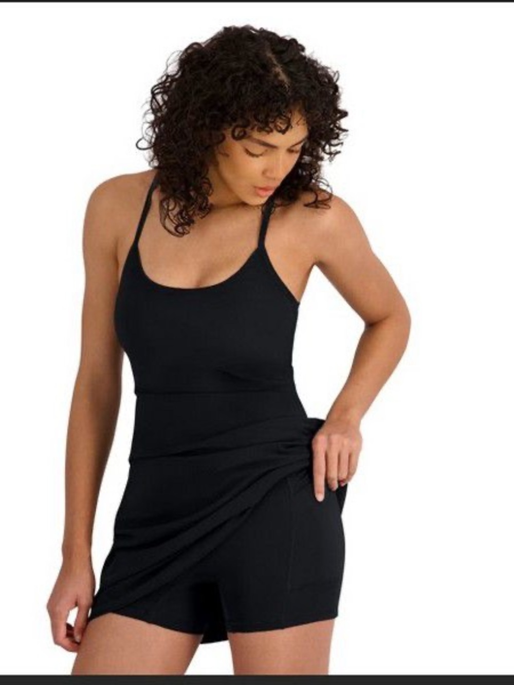 Outdoor Voices Exercise Dress Black Beauty L/ XL Built-In Shorts NWT MSRP $100